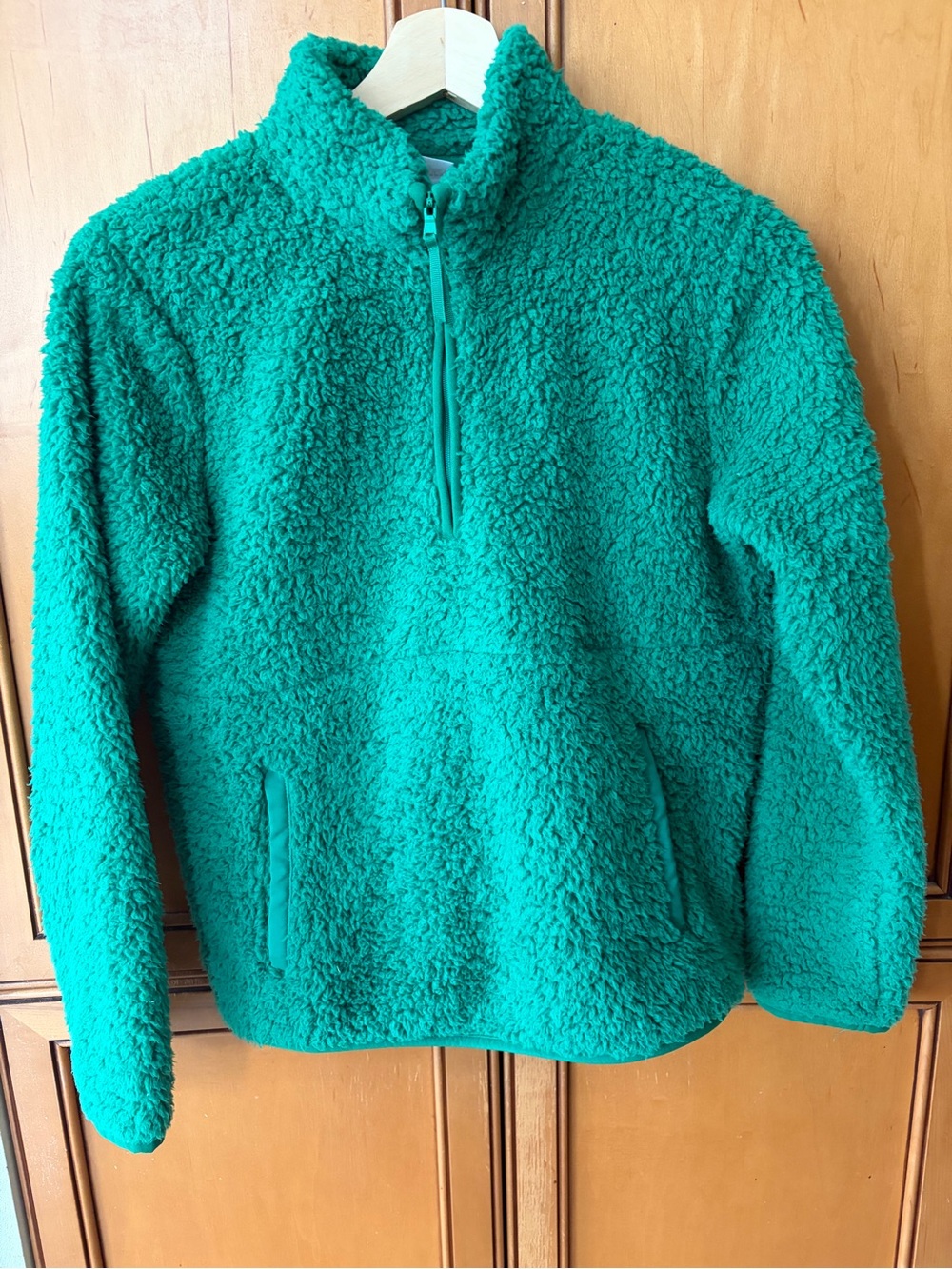 Wondershop Green Kids' Sherpa Sleepwear Pullover Half-Zip Sz XL (14)